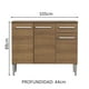thumbnail image 3 of Gabinete Bajo Cocina 3 Puertas y 1 Cajón 105cm Emilly Madesa MM, 3 of 5