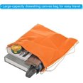 thumbnail image 3 of Cotton Drawstring Bags, Backpack Foldable Sports Gym Bags for Women Men Trip, Orange, 3 of 5