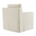 thumbnail image 6 of Serene Fabric Slipcovered Swivel Armchair in Salt, 6 of 9