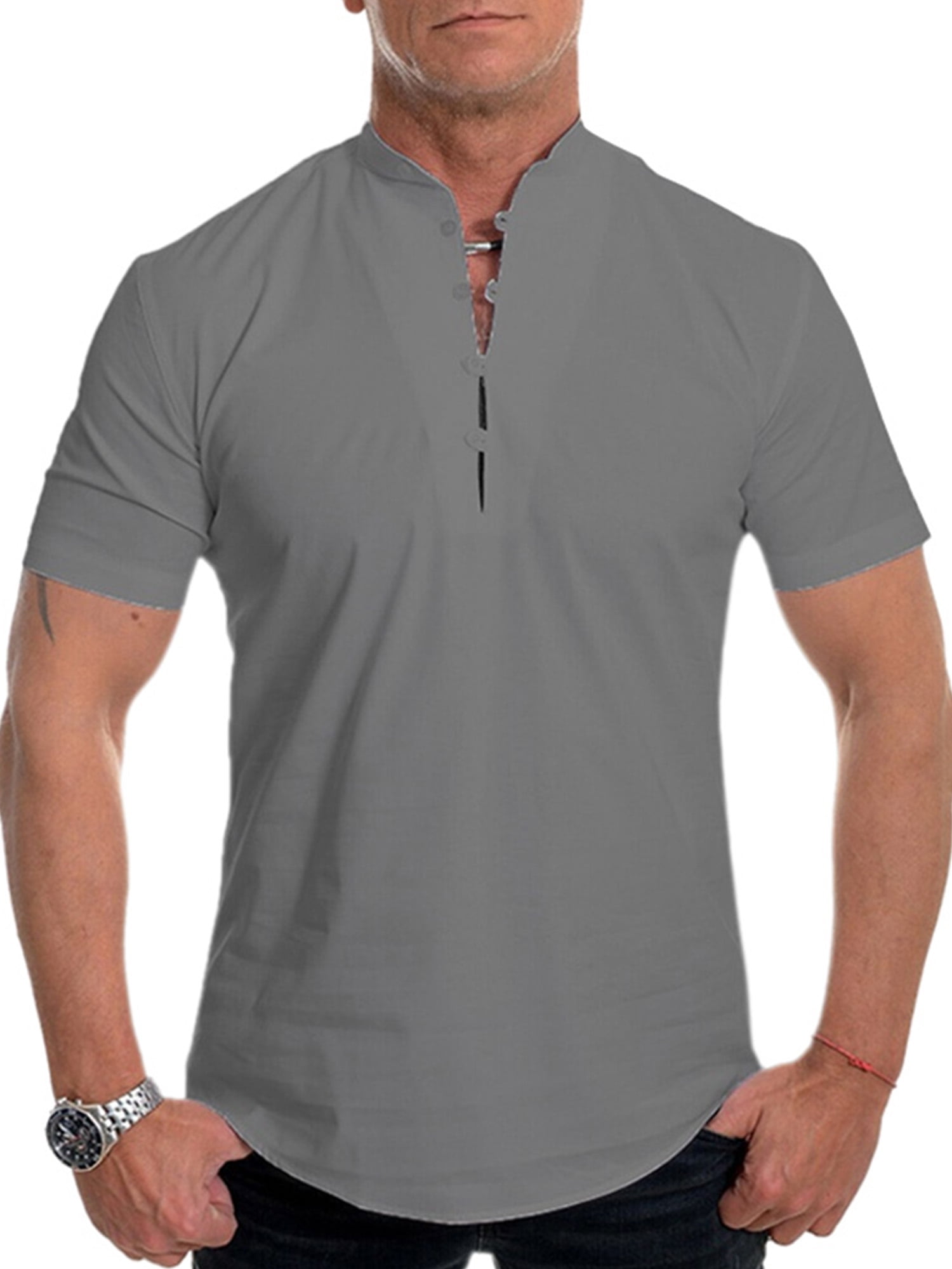 Mens Casual Slim Fit Short Sleeve Polo Shirt Bodybuilding Muscle Fitness Tee Tops 
