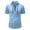 v#158Blue666, variant on Rggeeun Men'S T-Shirt Solid Color With Drawstring Henley Short Sleeve Collar Knit Lightweight For Outdoor Play Fashion Tee,Blue,L