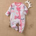 thumbnail image 2 of YABCSAZ Infant Newborn Baby Rompers Long Sleeve Button Warm Snowsuit Infant Winter Outfits Cute Catoon Print Bodysuit for Toddler Girls Boys Christmas Gifts Size 74 9 Months, 2 of 3