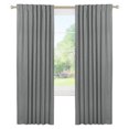thumbnail image 3 of 100% Blackout Curtains 2 Panels Set, Machine Washable Linen Textured Blackout drape for Bedroom, Back Tab/Rod Pocket Curtains, DarkGray & W50" x L63", 3 of 8