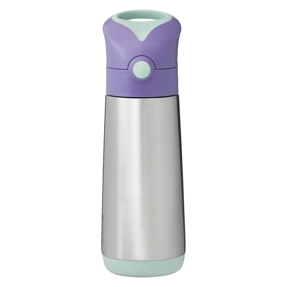 b.box - Bouteille d'eau isotherme de 16,9 oz : garde les boissons froides jusqu'à 15 heures, chaudes jusqu'à 8 heures. Bouteille d'eau pour enfants en acier inoxydable à triple paroi. Passe au lave-va