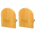 thumbnail image 1 of Book Ends,2 Pcs Wooden Bookends Wooden Book Stoppers Book Holder Optimized for Excellence, 1 of 5
