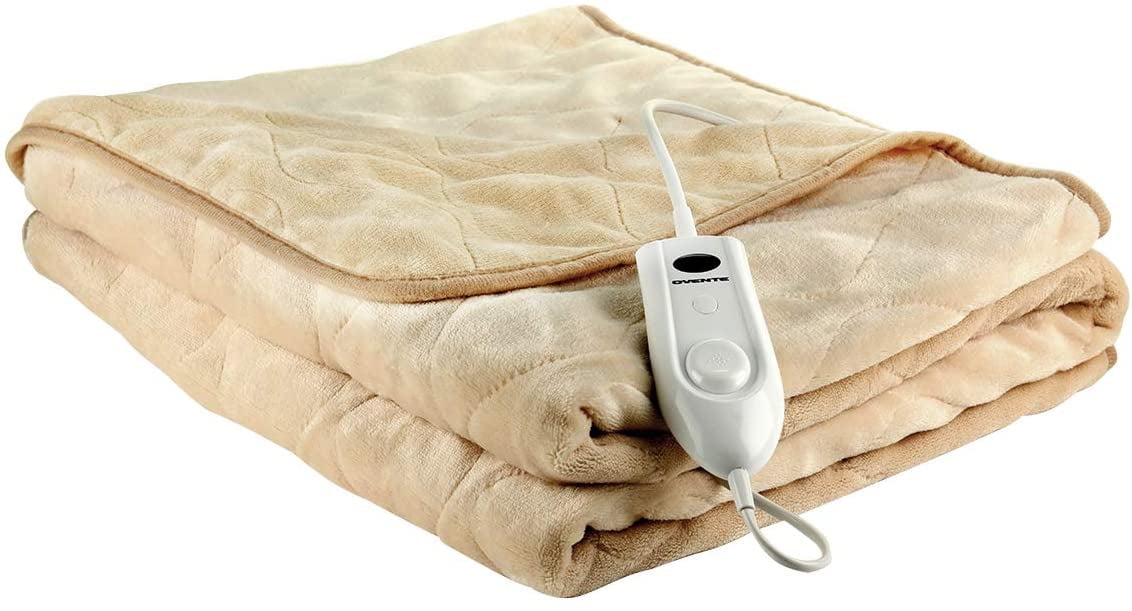 Ovente Electric Heated Throw Blanket 50 x 60 Inch with Detachable