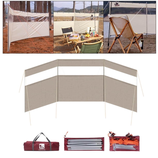 Parabrisas para acampar libre, parabrisas para estufa, parabrisas de playa, parabrisas, parasol, protección de privacidad para para Beige DYNWAVEMX Campamento parabrisas