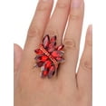 thumbnail image 2 of Women's Vine Marquis Stone Stud Fashion Stretch Ring, Red, 2 of 3