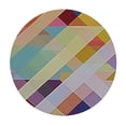 thumbnail image 2 of PIKWEEK  Multicolor Round Fitted Tablecloth with Elastic Edge Diagonal Geometric Artistic Elastic Edged Table Cover, Round Tables Tablecloth Table Cloth Fractal Lines  Tables, 2 of 7