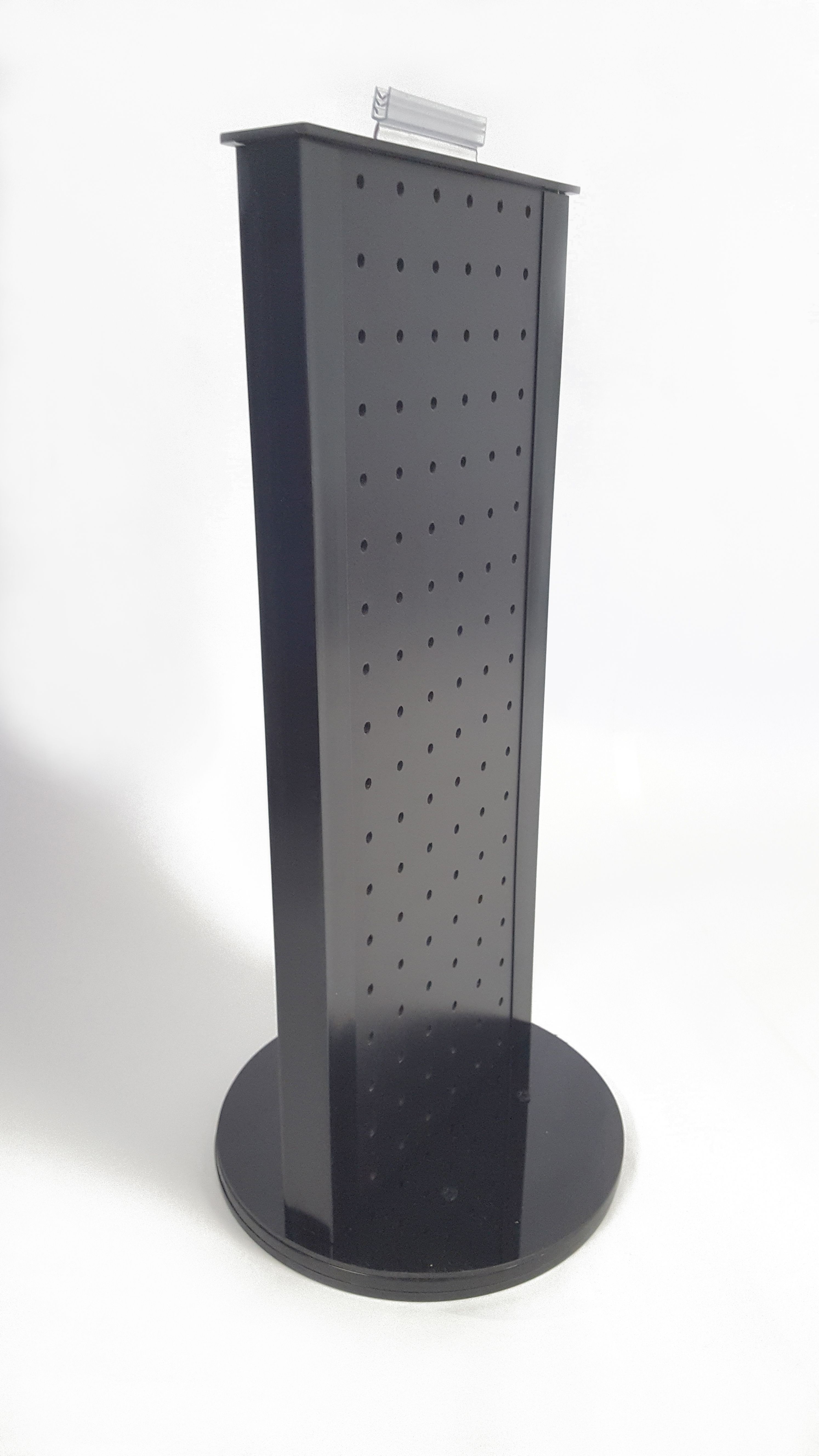 All Black 2sided Revolving Pegboard Countertop Display, (19 x 8.5