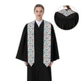 thumbnail image 4 of Easygdp Colorful Shark Unisex Adult Graduation Stole Shawl 36" Long for Academic Commencements Shawl-Sharp Corner, 4 of 7
