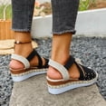 thumbnail image 6 of Eltusu Women Espadrilles Wedge Sandals, Open Toe Summer Ankle Strap No Slip Platform Shoes 42 Size 9, 6 of 9