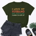 thumbnail image 2 of Penkiiy T-Shirt Femme J'aime Mon Mari Mignon Relation Mariée Tee m Vert Armée, 2 of 8