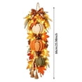 thumbnail image 4 of katior Rustic Wooden Pumpkin Door Hanging with Warm LED Lights 21.7in, Harvest Fall Farmhouse Decor with Autumn Leaves for Porch Entryway, 4 of 5