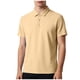 thumbnail image 2 of Blusa y camisa de manga corta con cuello vuelto para hombre, color liso, informal, holgada, a la moda, de seda helada, sin costuras, transpirable, elástica, con botones, de cedro, blusa de manga corta, 2 of 6