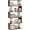 Rustic Brown, variant on Kuublock Bookshelf S-Shaped Geometric 4-Tier Narrow Freestanding Decorative Storage, Black