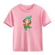 thumbnail image 5 of Blusas y camisas de manga corta con cuello redondo para niños Camiseta de verano de manga corta estampada para niñas Jersey elegante de cuello redondo para niñas Top de algodón para niños, 5 of 6