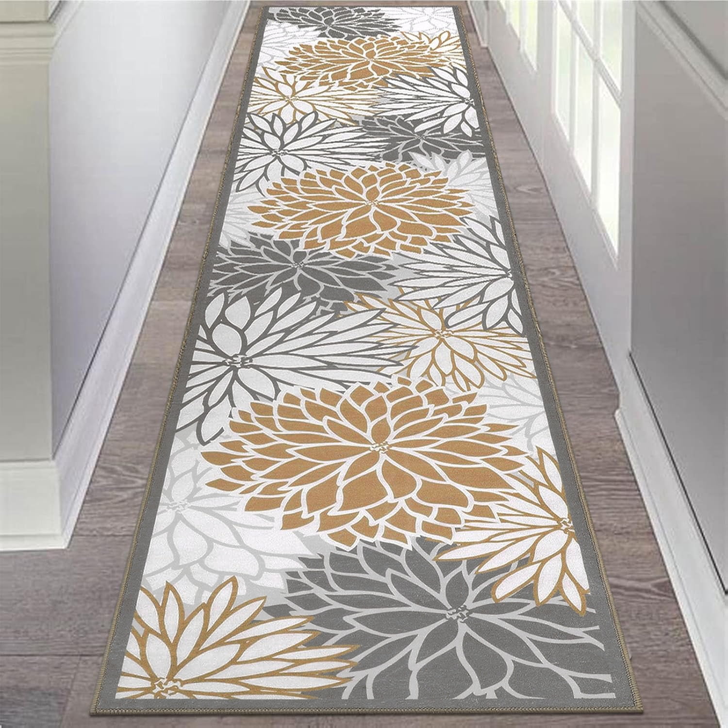 Runner Rugs for Hallway, Yamaziot 2'x10' Laundry Room Rug, Washable Non Slip Kitchen Mat, Bathroom Floor Carpet, Beige