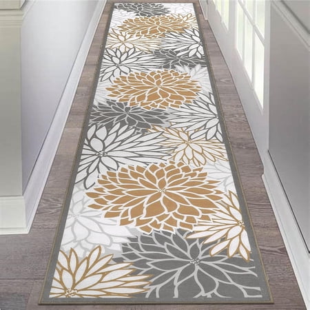 RUNNER RUGS FOR HALLWAY, YAMAZIOT 2’X10′ LAUNDRY ROOM RUG, WASHABLE NON SLIP KITCHEN MAT, BATHROOM FLOOR CARPET, BEIGE