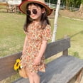 thumbnail image 5 of URMAGIC Toddler Little Girls Short Casual Dress Cotton Spring Summer Short Sleeve Swing Knee-Length Dress 4-5 Years, 5 of 7