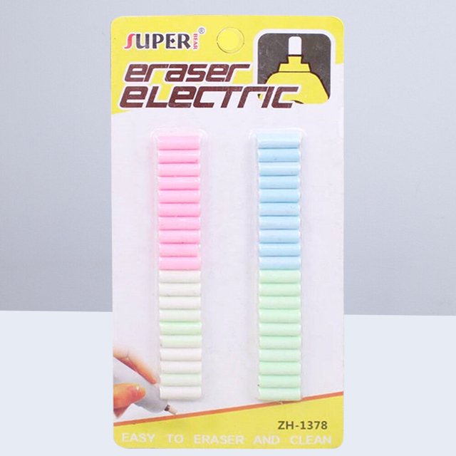 SHOWERORO Multi Color Pencil Eraser Refills Replacement Easy Use Electric Eraser Replacements for School