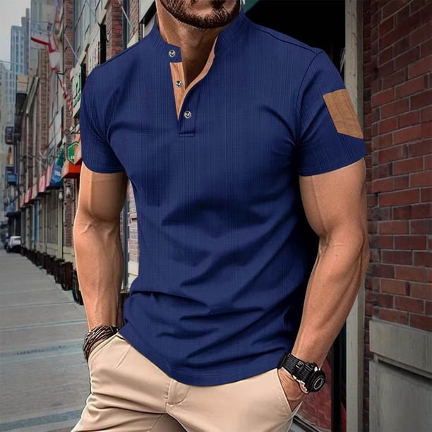 pstuiky camisetas para hombre, Camiseta informal de manga corta para hombre, color liso, cuello redondo, para correr, hacer ejercicio y fitness camisetas de hombre l