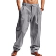 thumbnail image 2 of Men's Casual Pants Fashionable Slim Trousers Solid Breathable Slacks for Daily Wear, 2 of 8