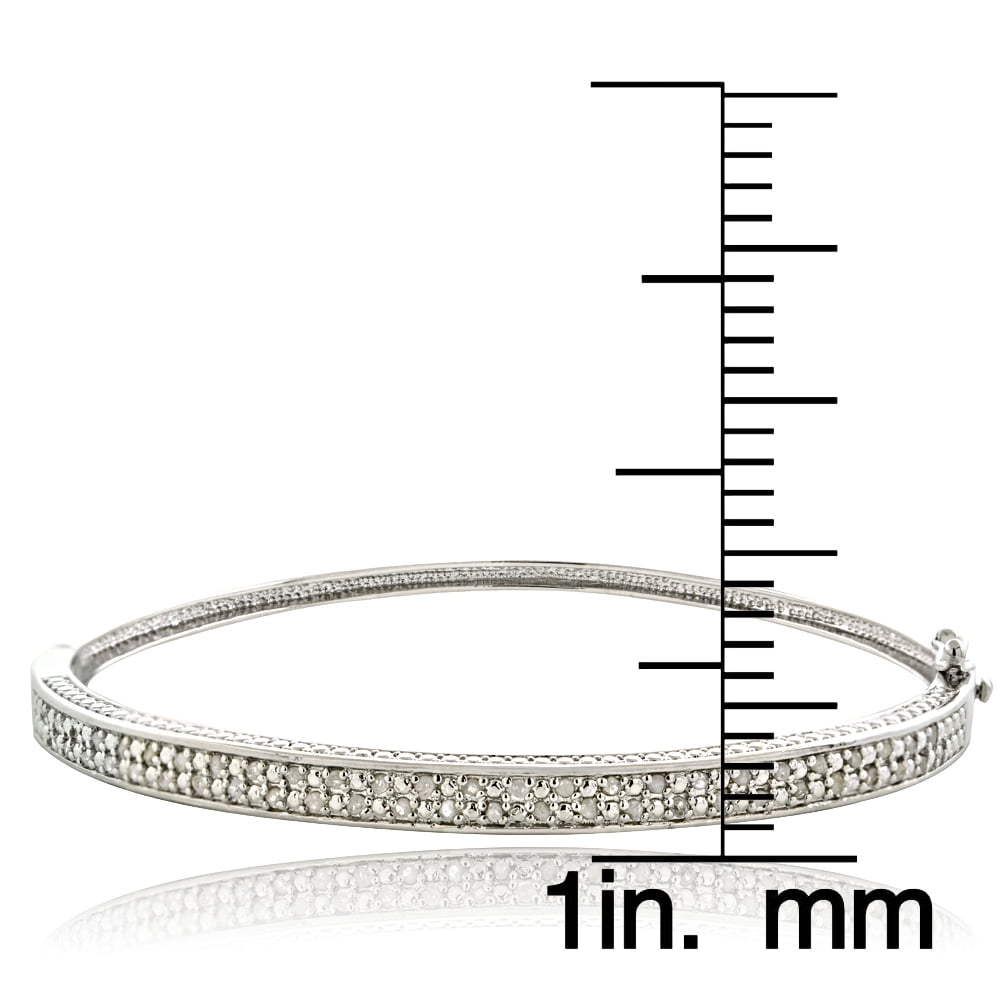 0.50 Carat Diamond Silver Tone Bangle Bracelet