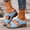 🔥 Sky Blue, variant on Msgweeeg Womens Sandals Comfortable Womens Walking Shoes Women's Fashionable Casual Spring and Summer Versatile Plus Size Beach Wedge Heels Solid Color Peep Toe Open-Toe Sandals