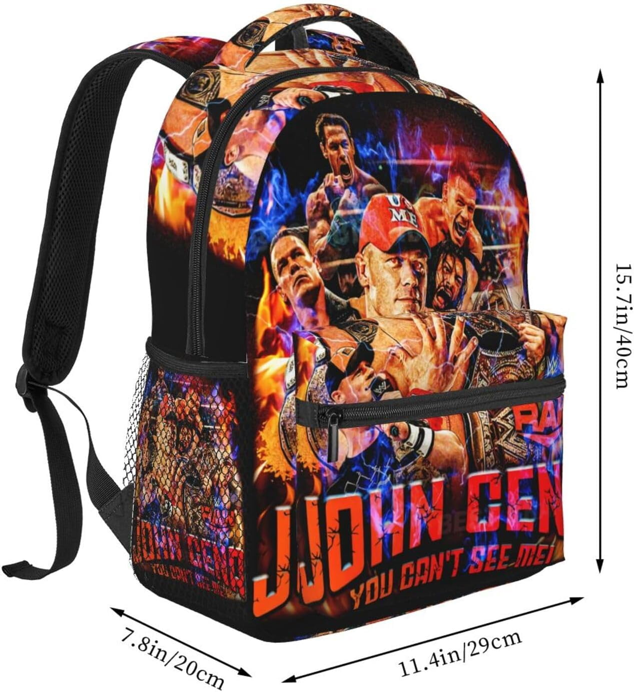 John Boxer Cena Wrestler Backpack Large Capacity Handiness Casual Travel Backpack 11.4X7.8X15.7 inch