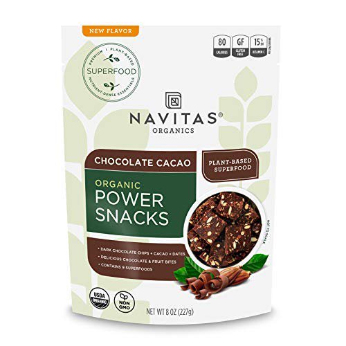 Navitas Organics Superfood Power Snacks, Chocolate Cacao, 8 oz. Bag, 11 Servings â Organic, Non-GMO, Gluten-Free