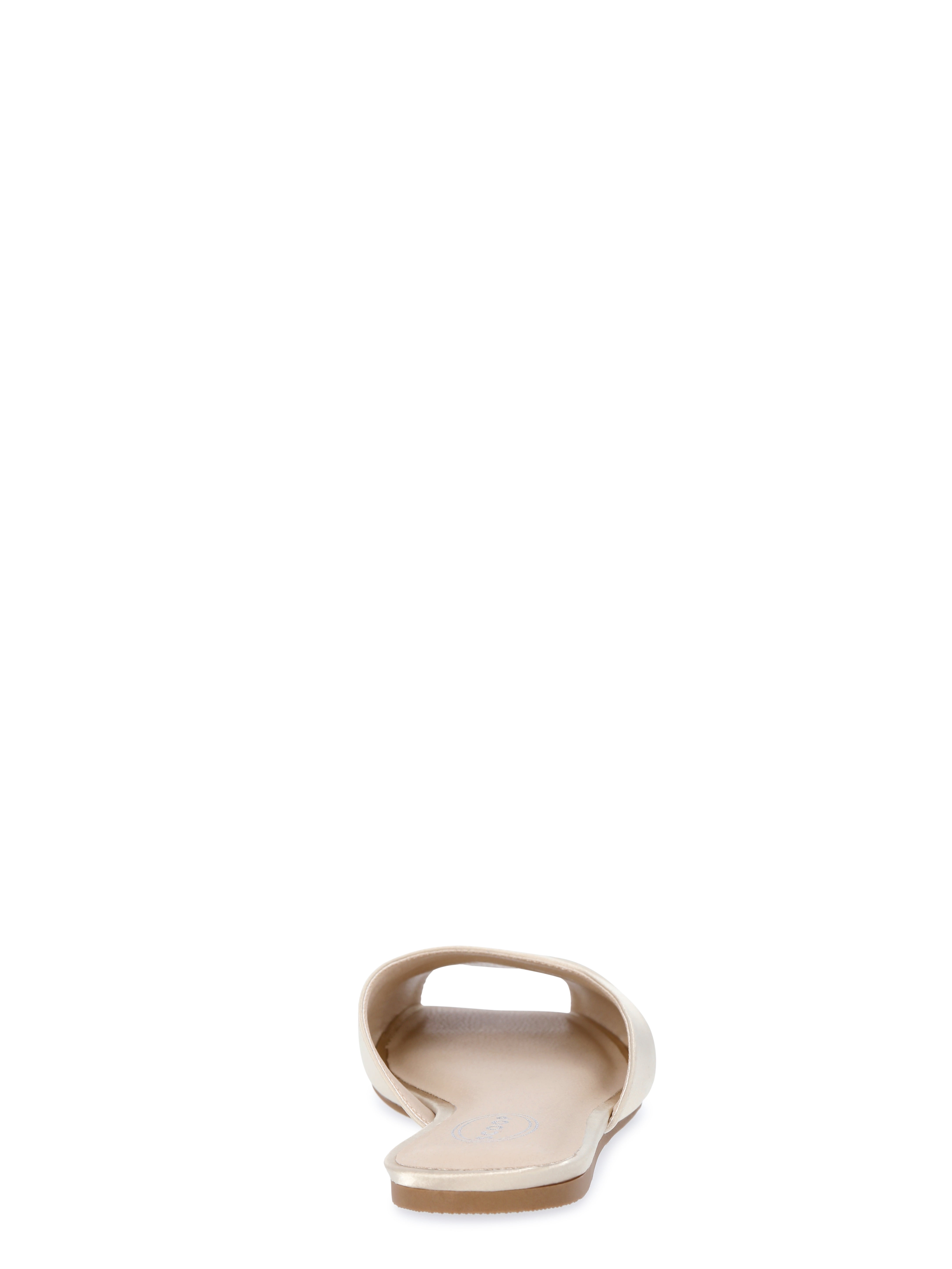 Scoop Women's Satin Slip On Peep Toe Flat Sandals