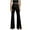 Black, variant on WREESH Womens Flared Leggings Fashion Comfortable Casual High Waisted Solid Color Horn Vent Full Length Pants Beige