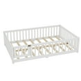 thumbnail image 5 of Jopath Full Size Floor Bed Frame,Montessori Bed with Guardrails and Door,with Slatted Base,for Kids,Boys,Girls,White, 5 of 9