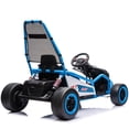 thumbnail image 2 of iYofe 24v Ride on Toys for Big Kids, 400w 7.5 Mph Electric Go Kart W/Front Eva Wheel, Music & Lights, Suspension, Bluetooth, 5 Point Harness, Kids Electric Car Blue, 2 of 9
