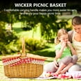 thumbnail image 2 of Cesta de picnic de mimbre estilo campestre con tapa, asa y forros para picnics, fiestas, bodas y barbacoas, 2 of 8