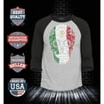 thumbnail image 2 of Shop4Ever Men's Mexico Flag Skull Day of the Dead Raglan Baseball Shirt Medium Heather Grey/Black, 2 of 4
