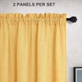 thumbnail image 3 of Yellow Gold Curtains 45 Inch Length for Kitchen Fall Decor 2 Panels Set Rod Pocket Short Semi Sheer Linen Textured Mustard Golden Yellow Curtains for Bathroom Small Window Sunflower Colored 52x45 Long, 3 of 8