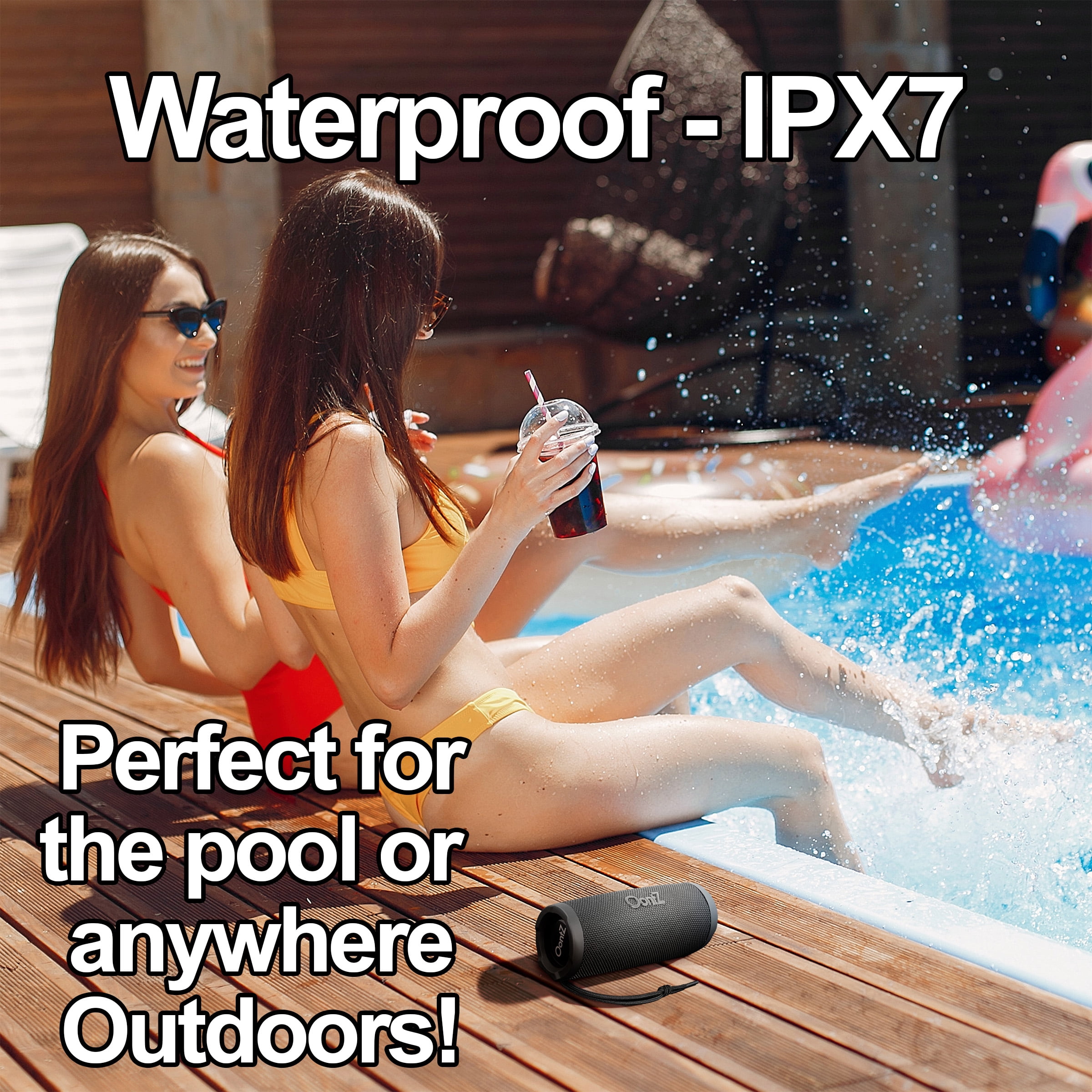 OontZ Cylinder Bluetooth Speaker, Portable Wireless Bluetooth Speaker, 14 Watts, up to 100 ft Bluetooth Range, IPX7 Waterproof Loud Portable