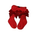 thumbnail image 1 of Diconna Infant Christmas Ribbed Pantyhose, Girls Stretch Mid-Rise Tights with Bows (Red), 1 of 3