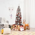 thumbnail image 2 of Costway 6Ft Unlit Hinged Snow Flocked Artificial Pencil Christmas Tree with 500 Branch Tips, 2 of 9