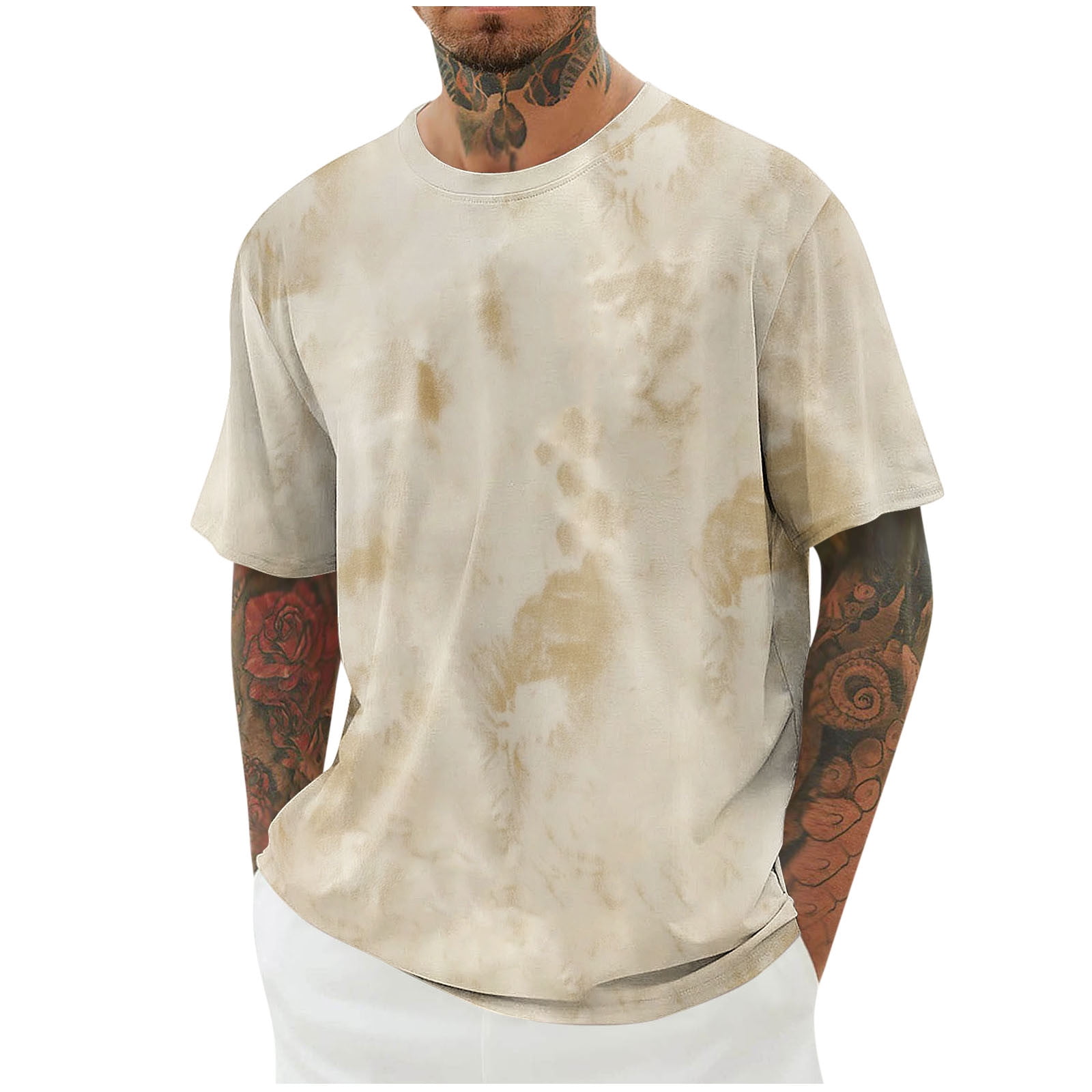 CYiJun Men's Graphic T-Shirt Crew Neck Short Sleeve Tee Soft Stretch Casual Printed Top