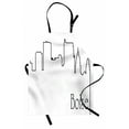 thumbnail image 1 of Idaho Apron, Boise City Hallmarks Skyline Simplistic Abstract Silhouette Illustration, Unisex Kitchen Bib with Adjustable Neck for Cooking Gardening, Adult Size, Charcoal Grey and White, by Ambesonne, 1 of 4