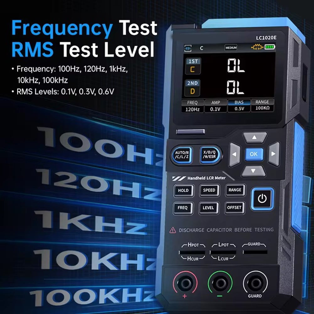 LC1020E Digital Bridge LCR ESR Tester for Resistance, Capacitance and Inductance