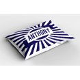 thumbnail image 2 of Ambesonne Anthony Pillow Sham 2 Pack, Masculine Name in Blue, 30"x20", Navy Blue and White, 2 of 3