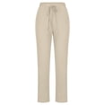 thumbnail image 6 of ABATAB Womens Casual Pants Cotton Linen Loose Fit Pants Drawstring Beach Vacation Lounge Trousers with Pockets, 6 of 7