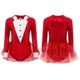 thumbnail image 7 of Aislor Feather Tutu Dress for Girls Hip Hop Latin Jazz Dance Leotard Shiny Ballet Dancewear Ballerina Outfit Red 12, 7 of 7