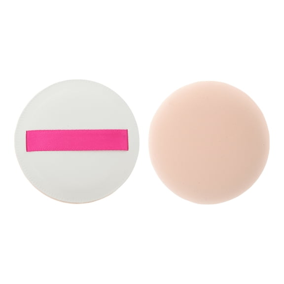 Unique Bargains 1 Pc Round Powder Puff for Travel Dressing Tables Skin Color Hydrophilic Polyurethane
