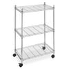 Whitmor Supreme 3-Tier Rolling Utility Organizer Cart - 250 lb. per Shelf Capacity - Chrome