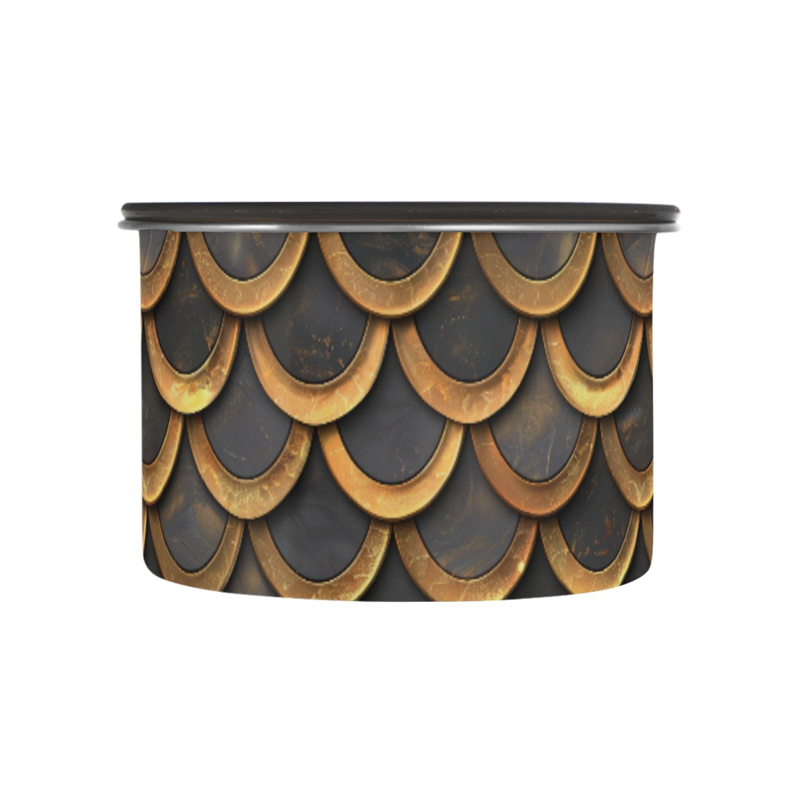 Retro Golden Snake Skin Print Airtight Coffee Bean Canister 30oz Food Storage Containers with Lids For Gournd, Tea, Sugar, Flour, Rice, Cereal, Candy Cookie Jar